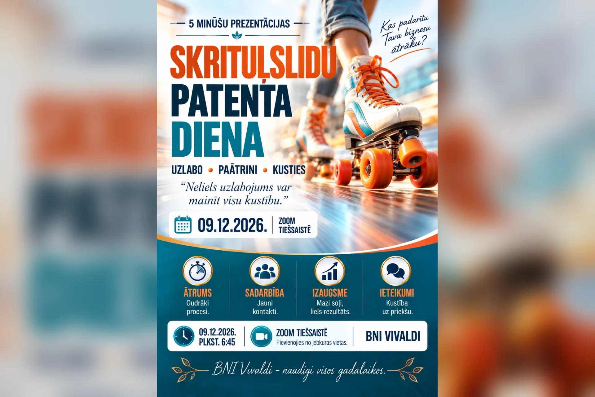 BNI Vivaldi Zoom tikšanās | Skrituļslidu patenta diena